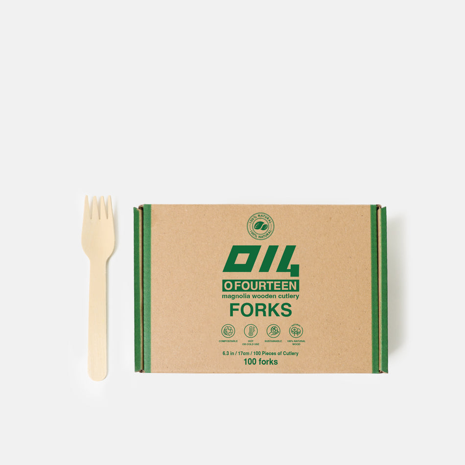 014 Disposable Wooden Forks (100 PCS) Case of 10