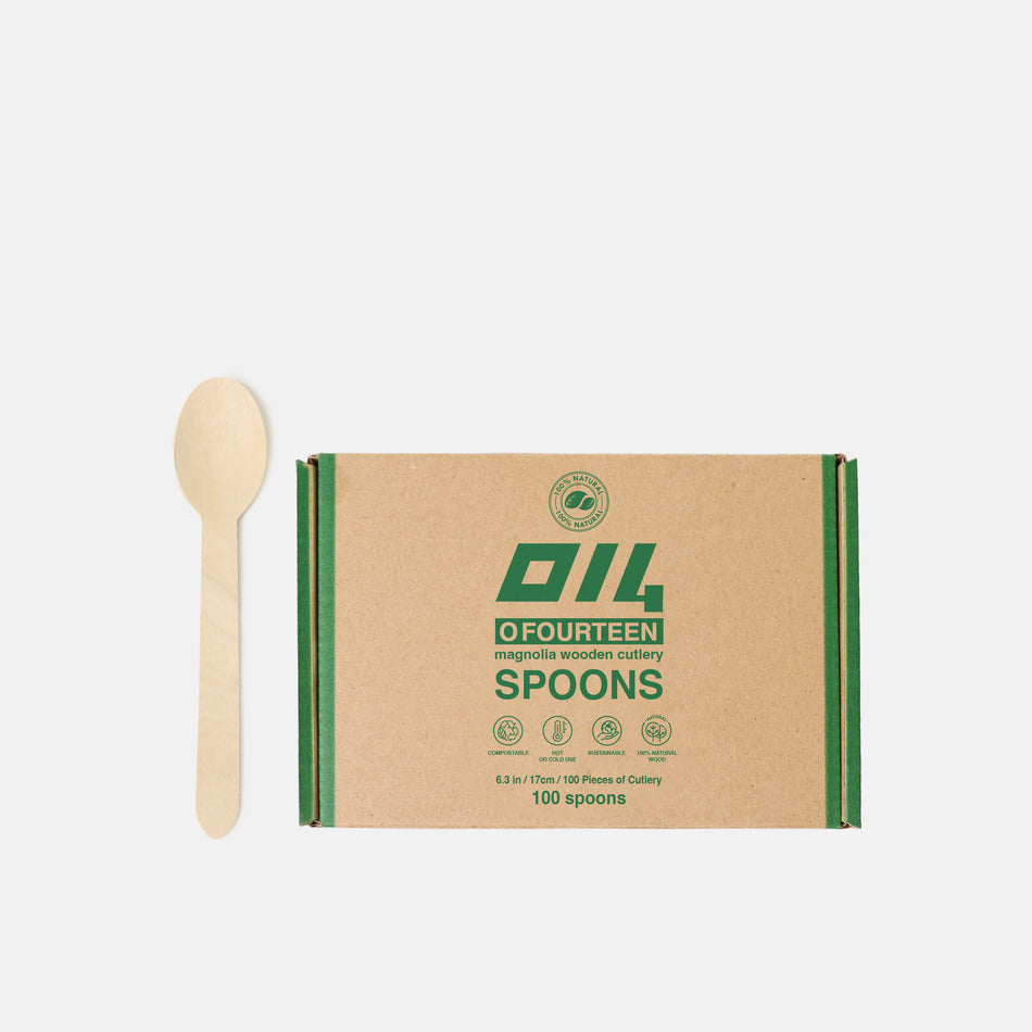 014 Disposable Wooden Spoons (100 PCS) Case of 10
