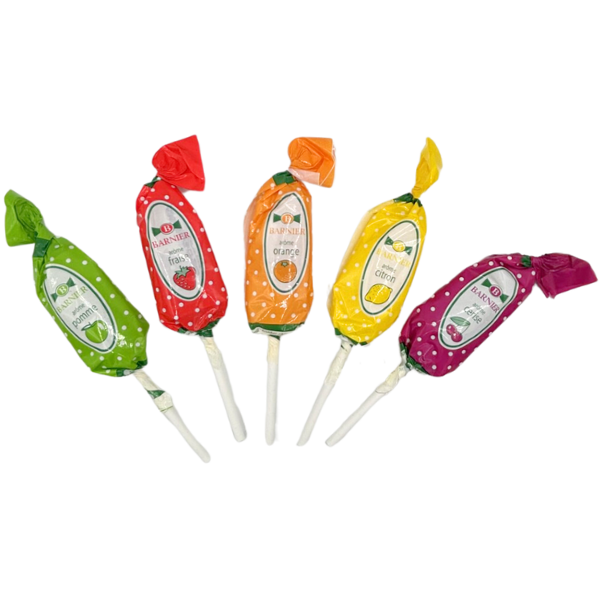 Bonbons Barnier Assorted Fruit Flavored Lollipops - 200 Pcs