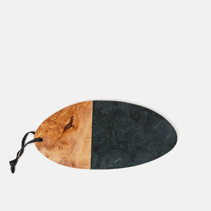 Grey Marble and Wood Cheese Board