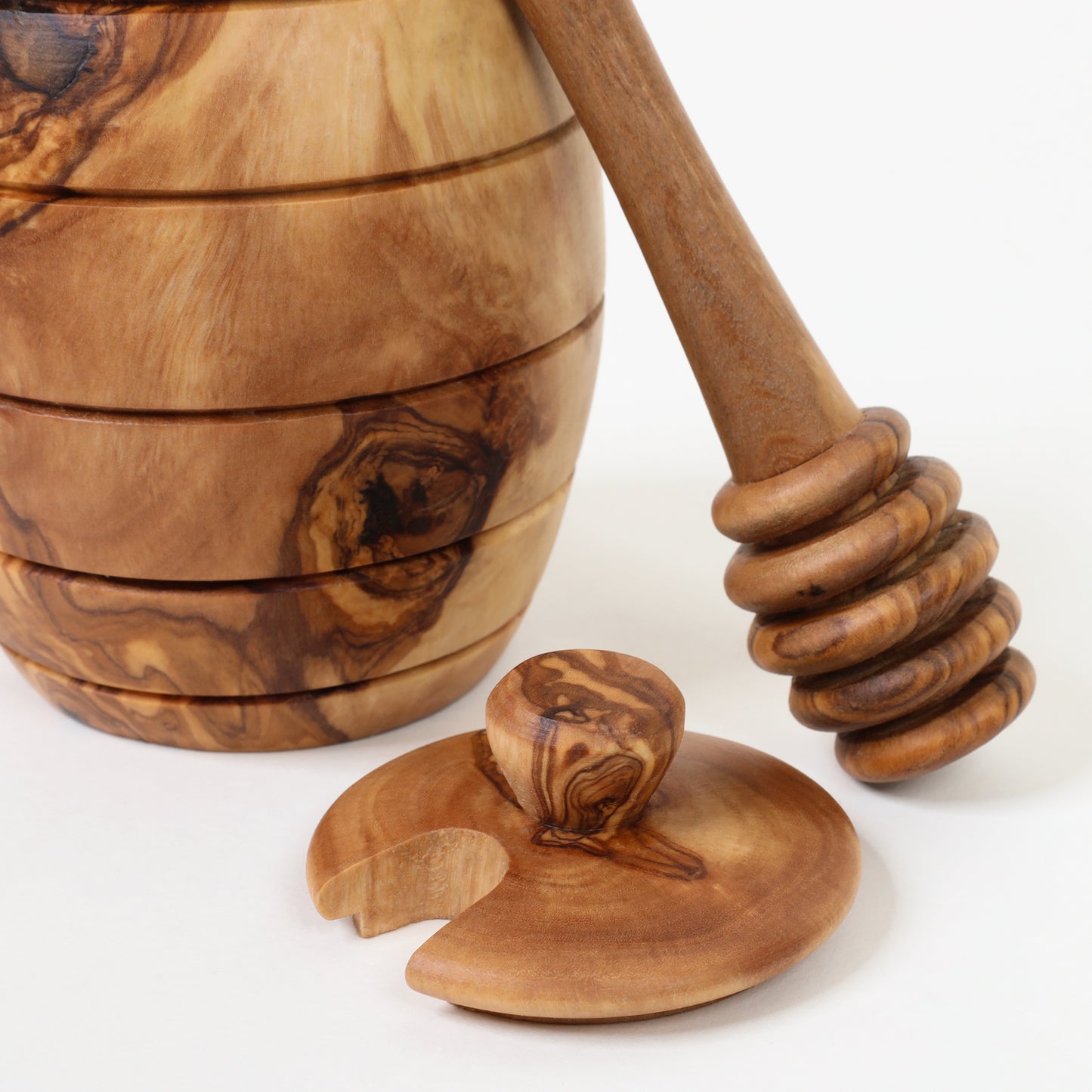 Olive Wood Honey Pot and Dipper