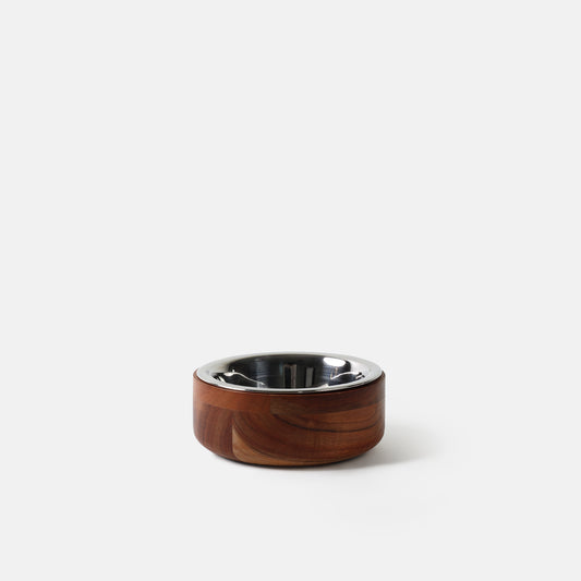 Wooden Pet Bowl with Stainless Steel Insert (Small) (A)