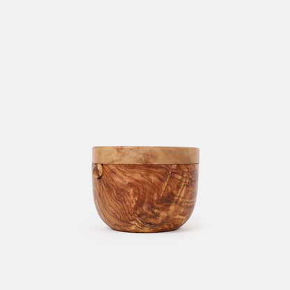 Wooden Salt Cellar with Lid and Spoon