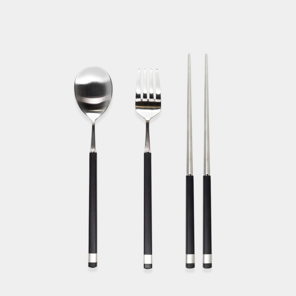 Kara Dinnerware Spoon, Chopsticks, and Fork Set (Small)