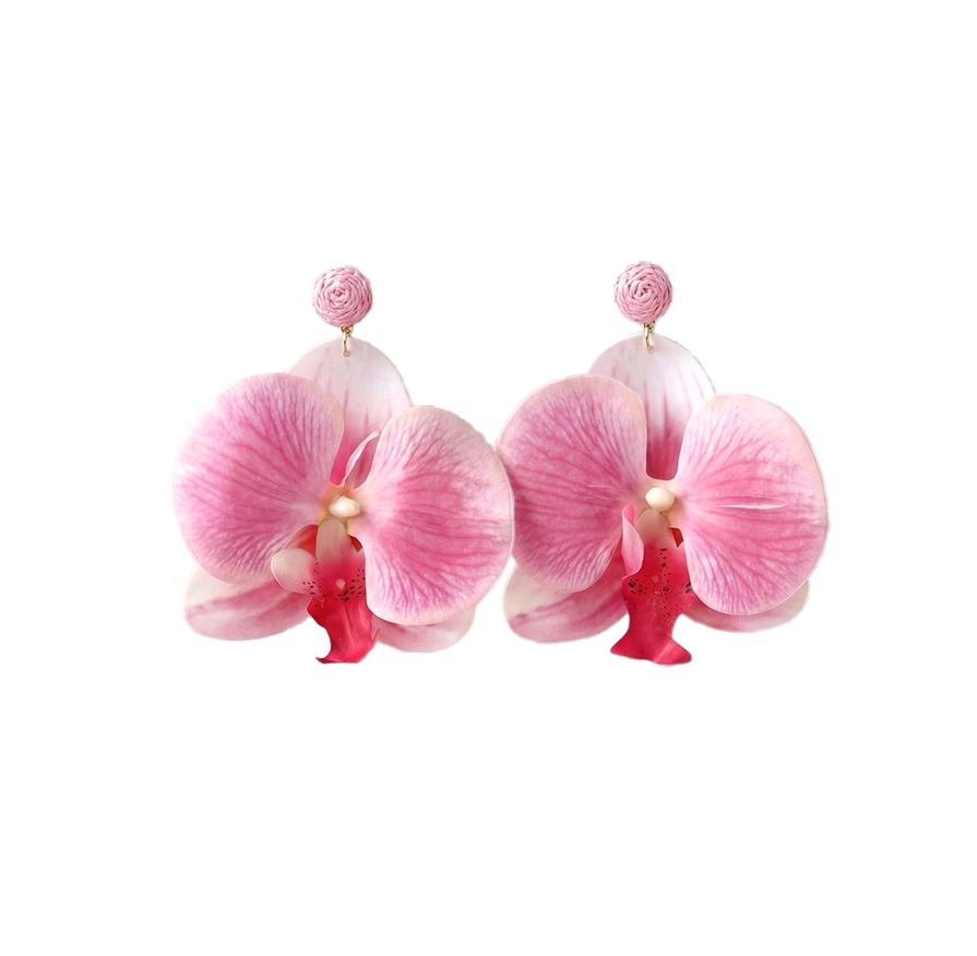 Violette Orchid Drop Earrings Pink